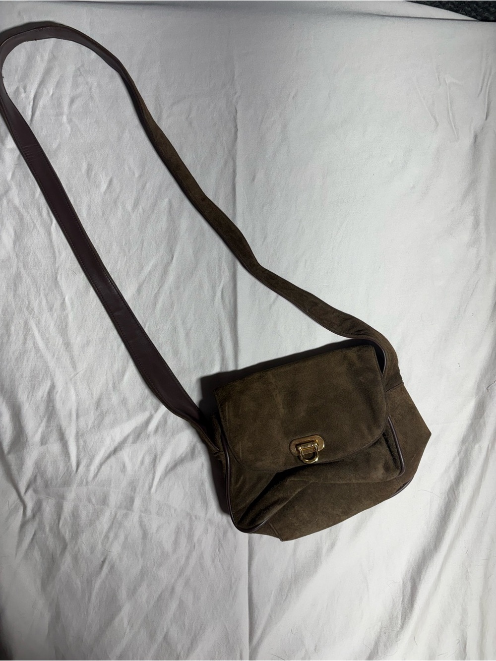 Bechamel Brown Suede Crossbody Bag -